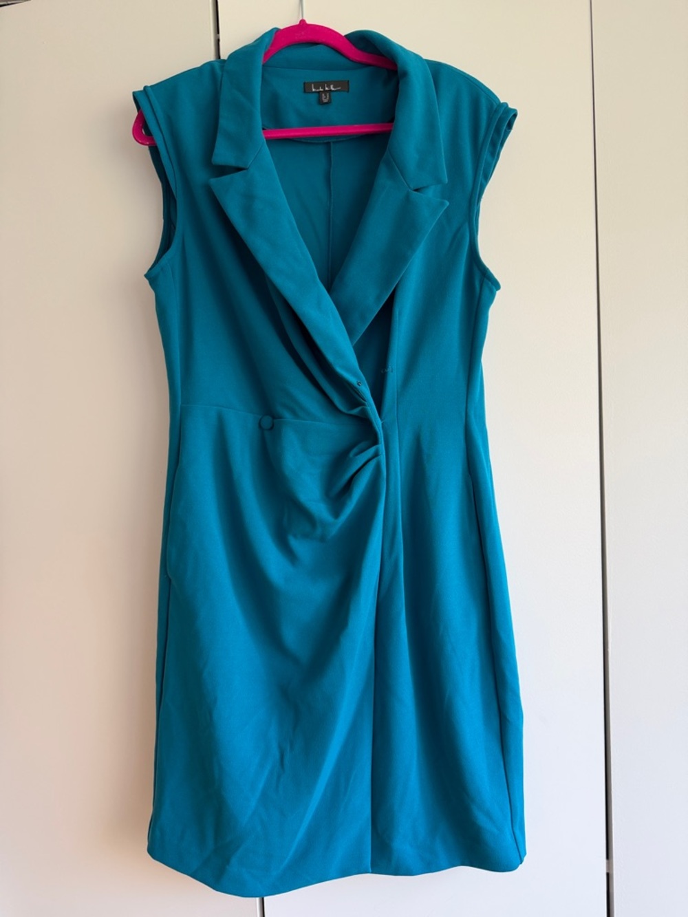 Sleeveless Teal Wrap Dress